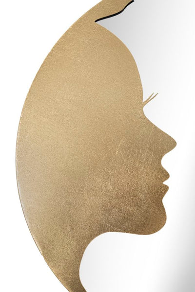 Specchio design tondo da parete cornice con profilo di donna cm Ø 80x2