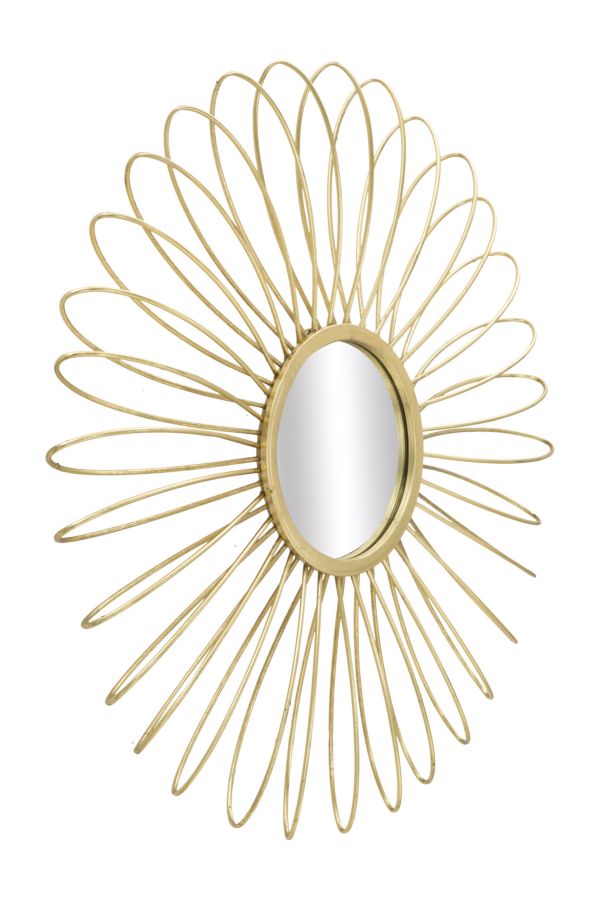 specchio design tondo in metallo dorato
