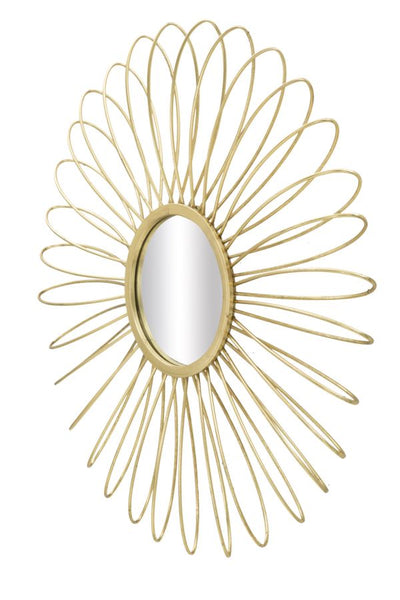 specchio design tondo in metallo dorato