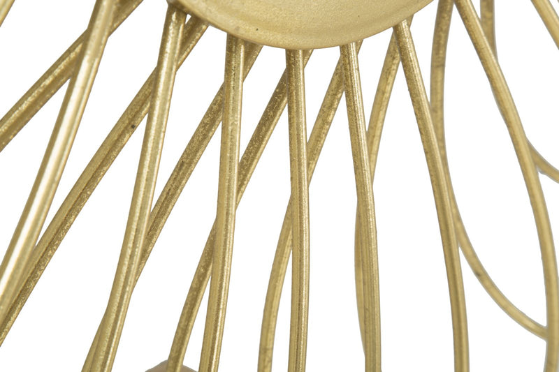 specchio design tondo in metallo dorato