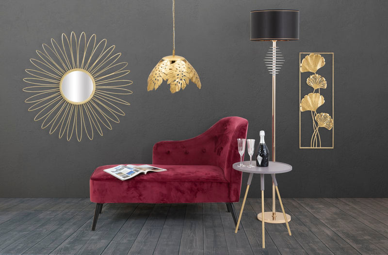 specchio design tondo in metallo dorato