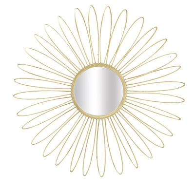 specchio design tondo in metallo dorato