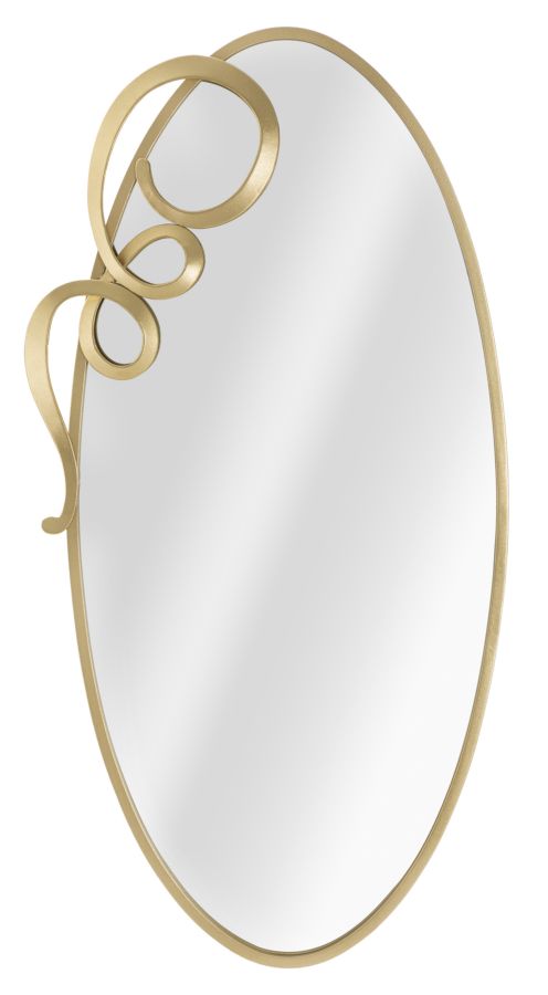 Generisch Specchio da parete anticato, ovale, oro, bianco, argento, nero, retrò, 50 x 35 cm, C 444 (oro avorio
