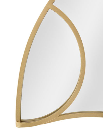 Specchio da parete semicerchio cornice in metallo colore oro cm 110x2x66h