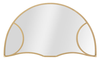 Specchio da parete semicerchio cornice in metallo colore oro cm 110x2x66h