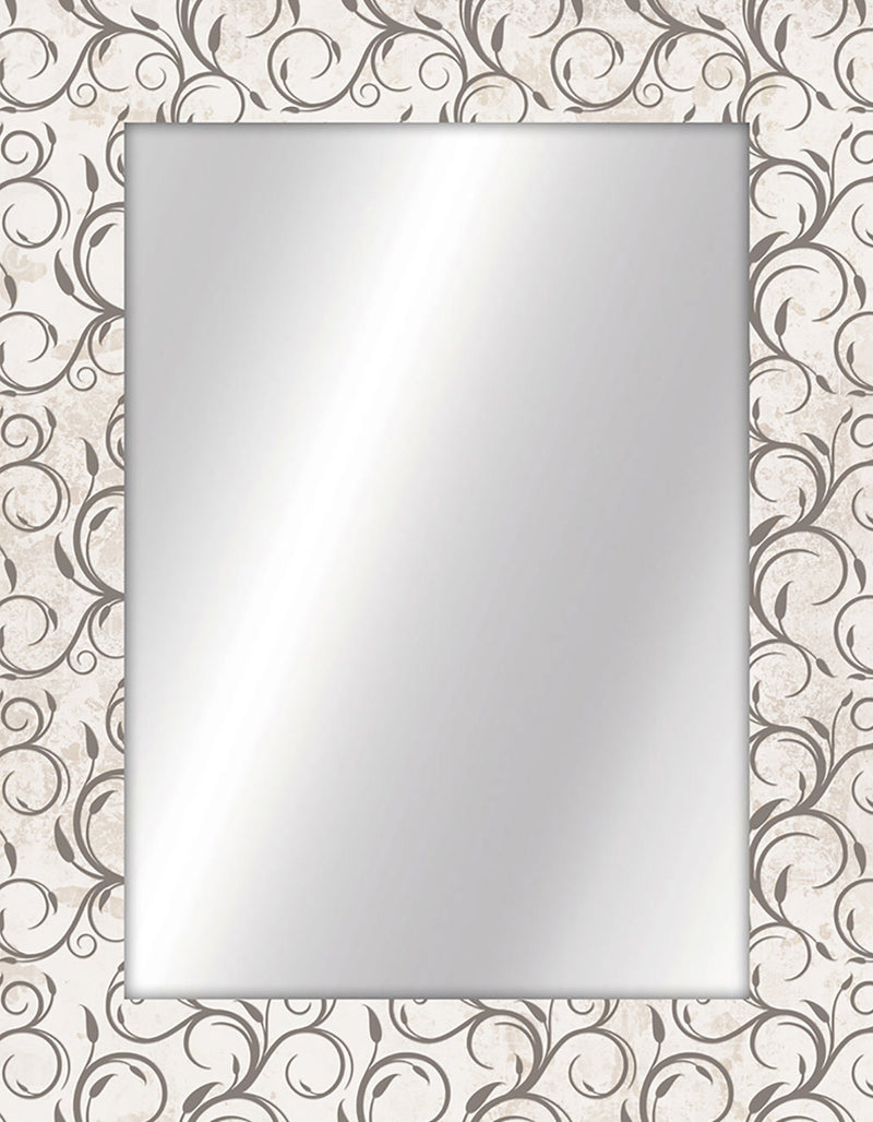 Specchio da bagno in legno design moderno floreale cm 70x90