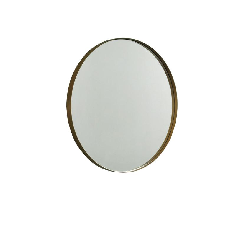 Specchio rotondo da parete design moderno cornice in metallo colore bronzo cm Ø 76x4