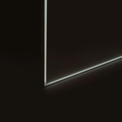 Specchiera da parete cornice in alluminio con luce a led cm 60x5x150h