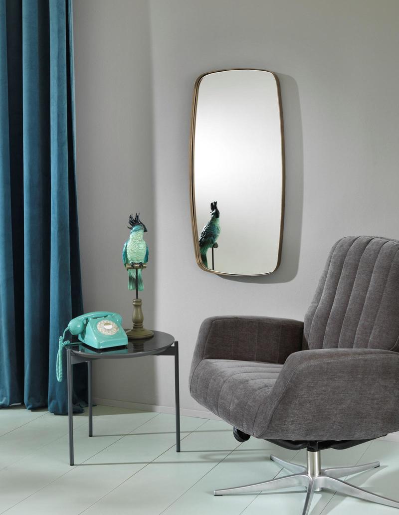 Specchiera moderna da parete cornice in metallo colore bronzo cm 44x4x92h
