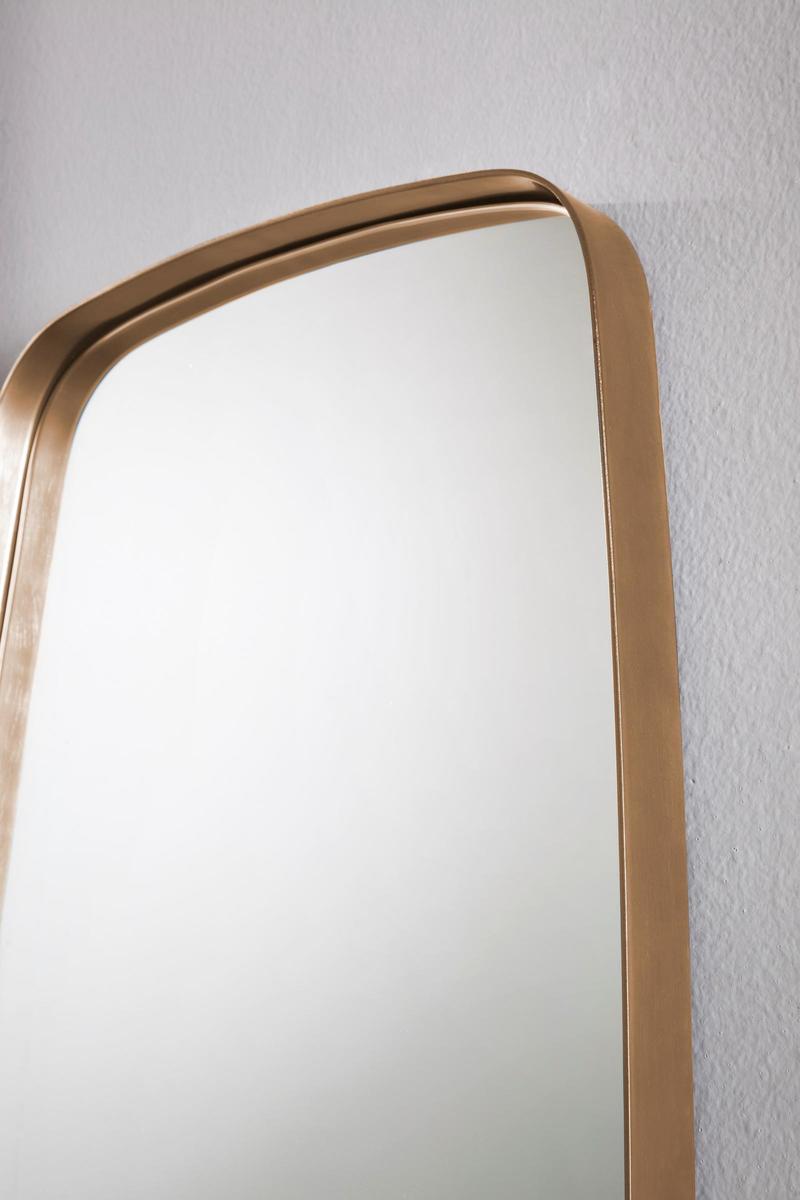 Specchiera moderna da parete cornice in metallo colore bronzo cm 44x4x92h