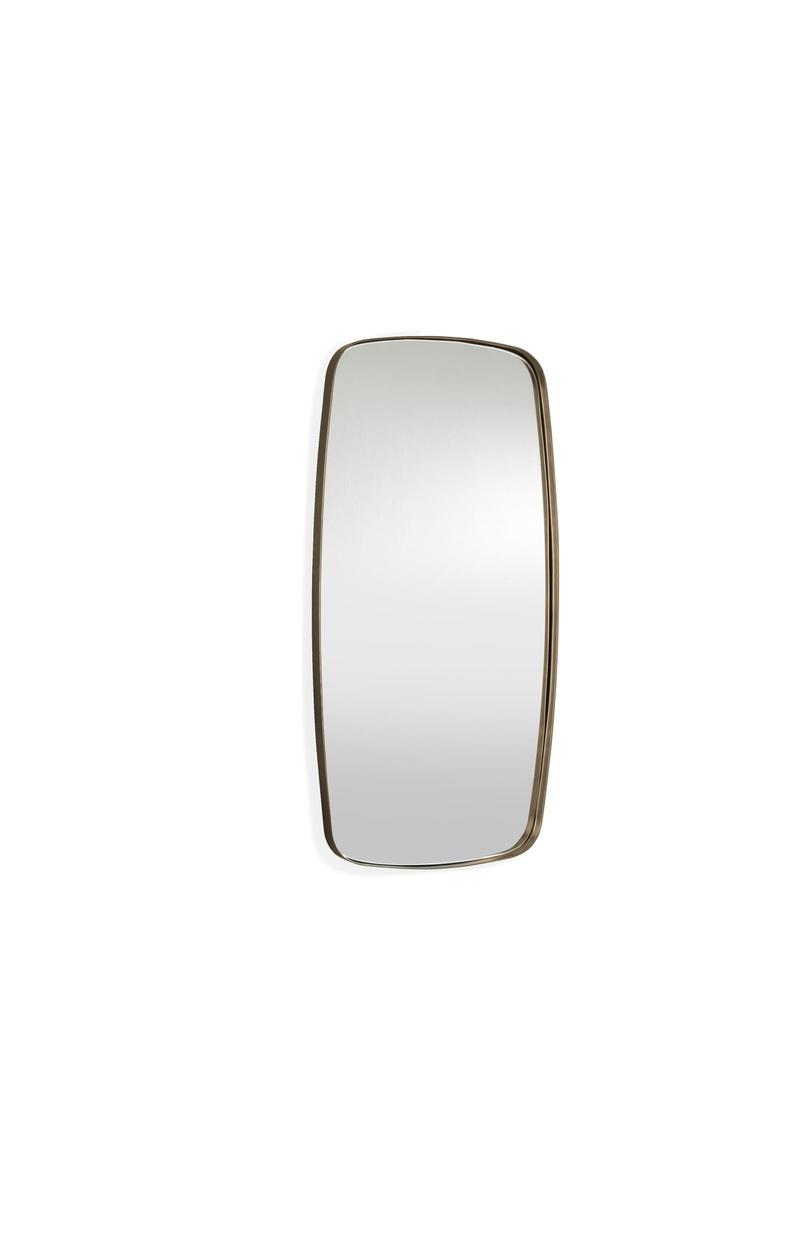 Specchiera moderna da parete cornice in metallo colore bronzo cm 44x4x92h