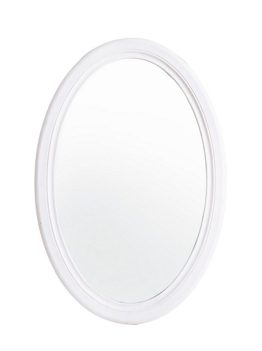 Specchio Da Parete Ovale Vintage - Cornice Bianca Barocca 37x25,4 Cm Con Vassoio - Foto 6