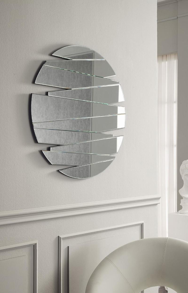 Specchio da parete ovale da ingresso  in vetro argentato cm Ø 80x5