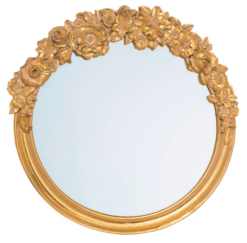 Specchio rotondo classico in resina colore oro cm 39x3x40h