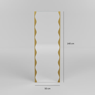 Specchio moderno rettangolare effetto wave da parete cm 50x140h - vari colori