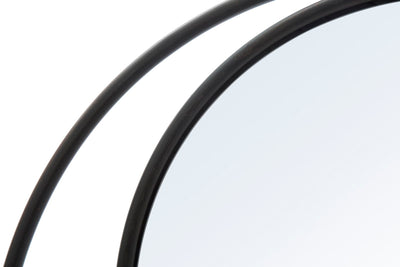Specchio moderno da parete tondo cornice in metallo nero cm Ø 80x3h