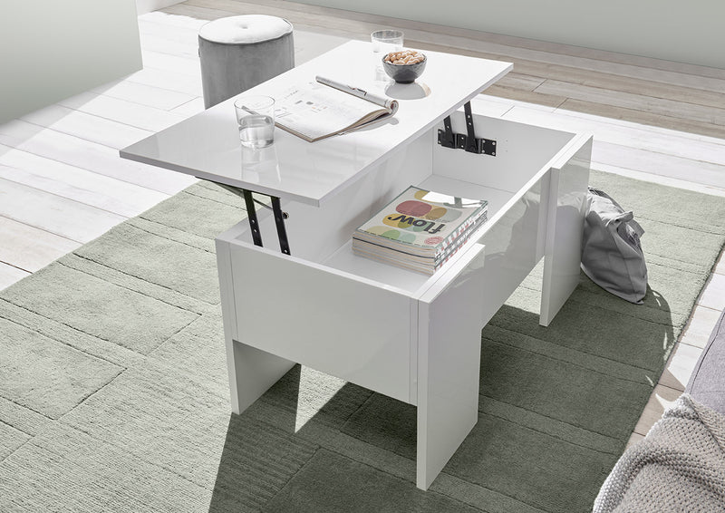 Leonel - Tavolino da salotto con contenitore in legno cm 92x50x47h - vari colori
