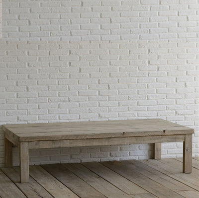 Tavolino da fumo in legno di recupero stile country cm 130x63x45h