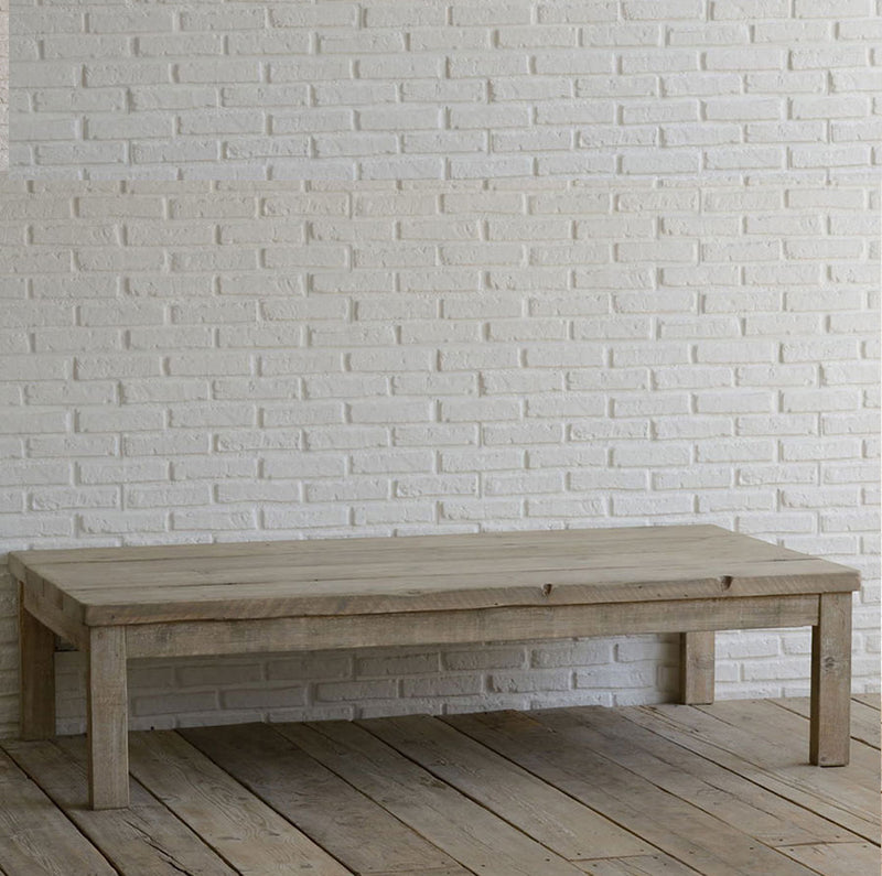 Tavolino da fumo in legno di recupero stile country cm 130x63x45h
