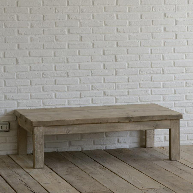 Tavolino da fumo in legno di recupero stile country cm 130x63x45h