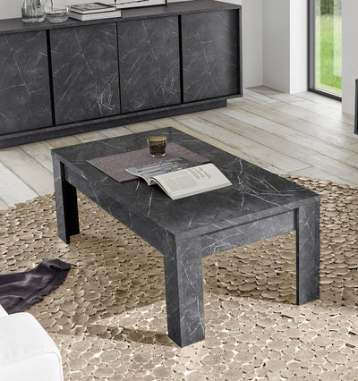 Vermon - Tavolino basso da salotto in legno finitura marmo cm 122x65x45h - vari colori