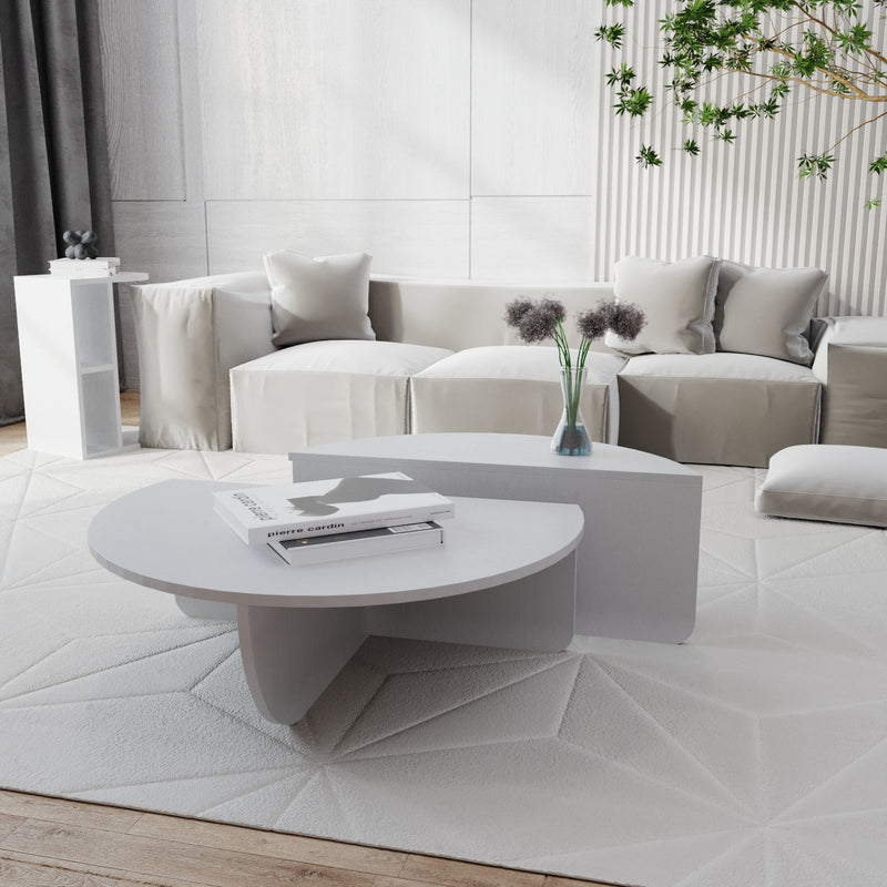 Set da 2 tavolino basso da salotto stile moderno - vari colori