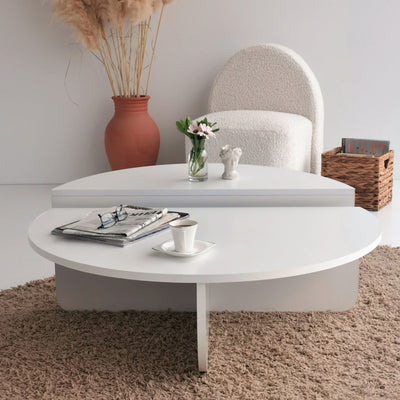 Set da 2 tavolino basso da salotto stile moderno - vari colori