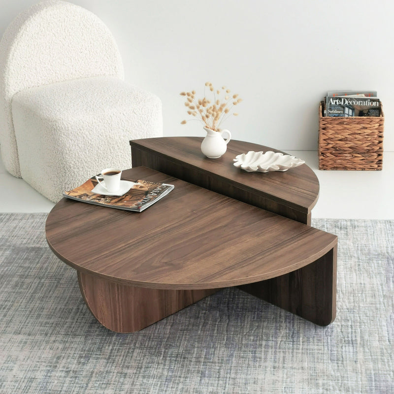 Set da 2 tavolino basso da salotto stile moderno - vari colori