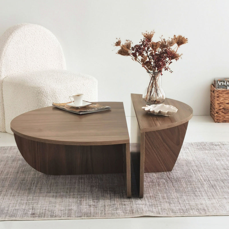 Set da 2 tavolino basso da salotto stile moderno - vari colori
