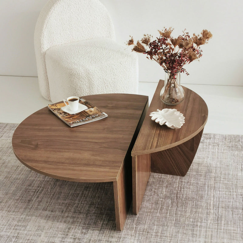 Set da 2 tavolino basso da salotto stile moderno - vari colori