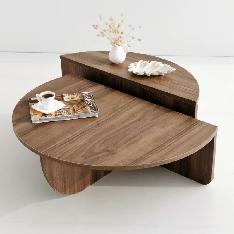 Set da 2 tavolino basso da salotto stile moderno - vari colori