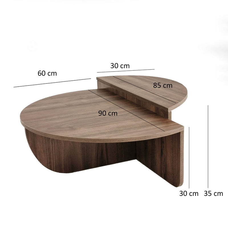 Set da 2 tavolino basso da salotto stile moderno - vari colori