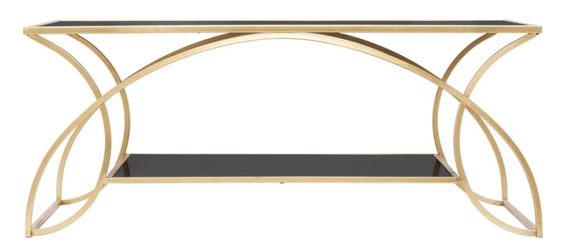 tavolino design da salotto basso in metalo dorato