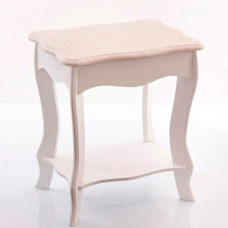 Tavolino basso da salotto in legno colore bianco stile classico cm 40x30x46h