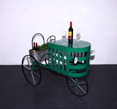 Tavolino da salotto modello trattore in metallo stile industrial vintage cm 138x64x109h