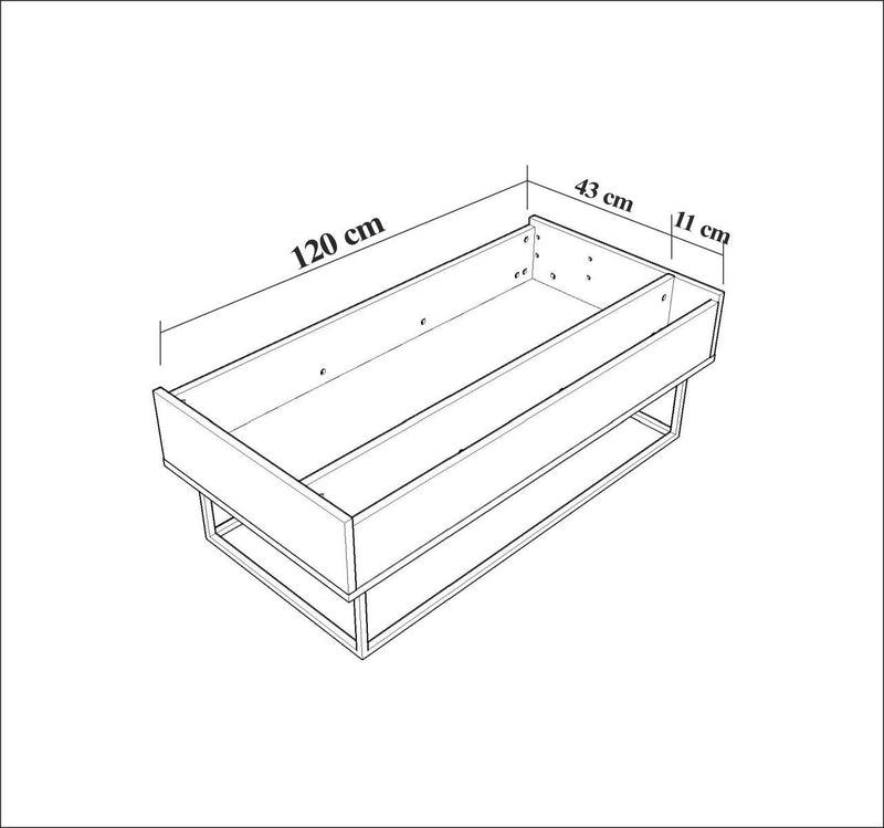 Tavolino industrial apribile in legno e metallo trasformabile design cm 120x60/92x43/58h
