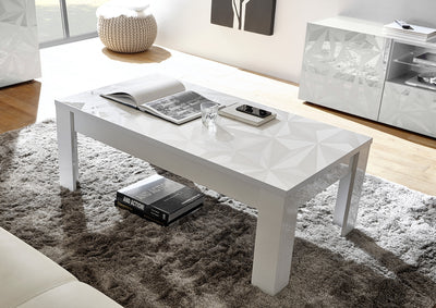 tavolino da fumo moderno bianco lucido piano serigrafato