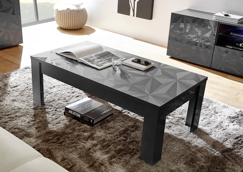 tavolino da fumo moderno grigio lucido piano serigrafato