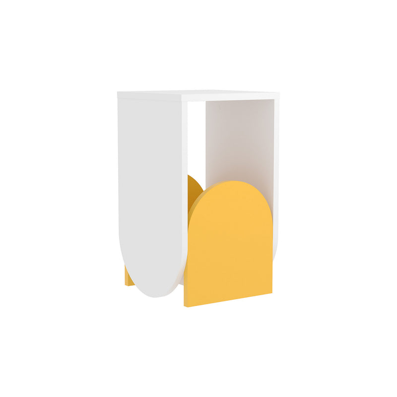 Tavolino basso da salotto design moderno geometrico in legno cm 32x32x55h - vari colori