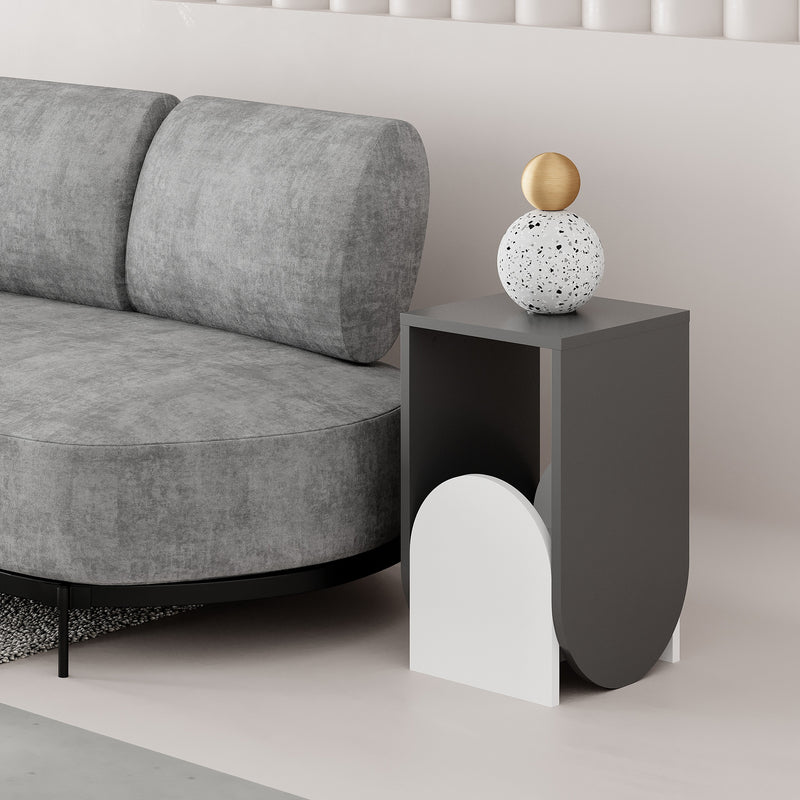 Tavolino basso da salotto design moderno geometrico in legno cm 32x32x55h - vari colori