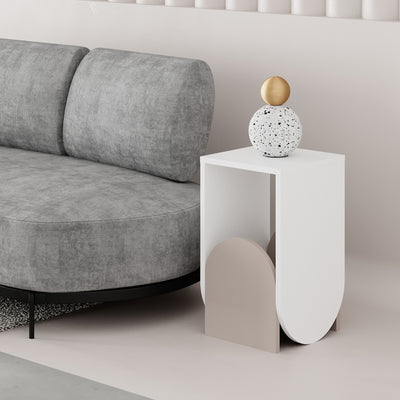 Tavolino basso da salotto design moderno geometrico in legno cm 32x32x55h - vari colori