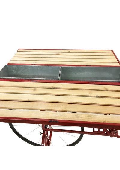 Tavolino con portafiori modello bici in metallo stile industrial cm 180x70x99h