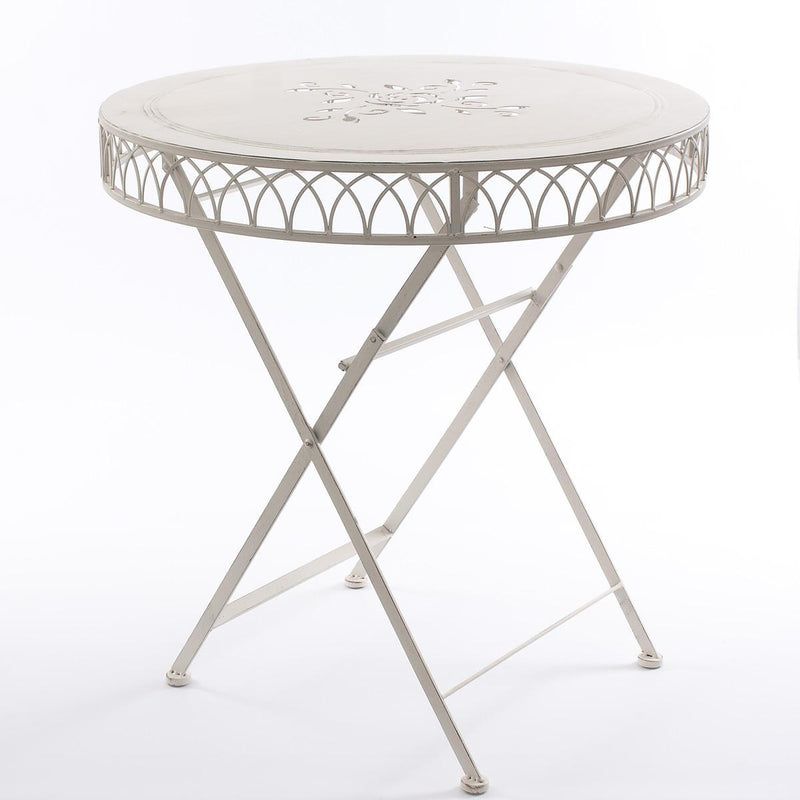 Tavolino pieghevole in metallo classico da giardino cm Ø 70x73h