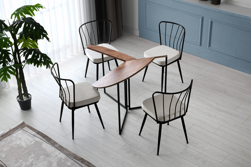 Tavolo dining pieghevole design rotondo gambe in metallo cm 100x100x72h - vari colori