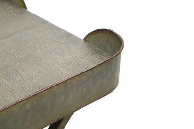 Tavolino da salotto rettangolare in ferro e legno stile industrial cm 82x41x70h