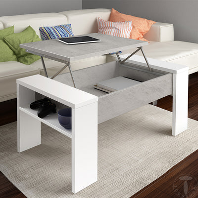Tavolino basso con contenitore design moderno cm 98x50x42 - vari colori