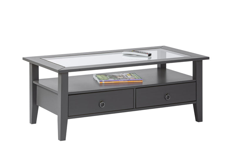 tavolino da salotto 2 cassetti moderno classico in legno grigio