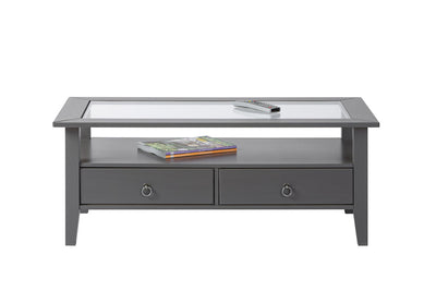 tavolino da salotto 2 cassetti moderno classico in legno grigio