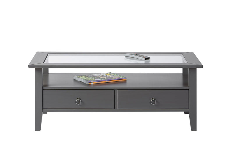 tavolino da salotto 2 cassetti moderno classico in legno grigio