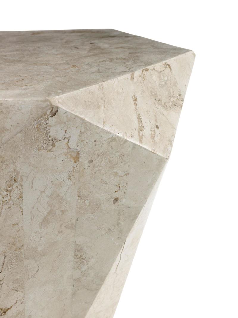Tavolino da salotto moderno in pietra fossile cm 60x52x50h - vari colori